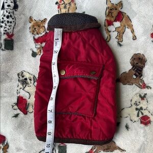 Red Quilted Dog Jacket S